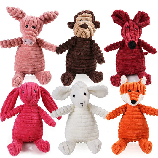 Dog Molar Toy Vent Training Corduroy Monkey Pig Voice Tooth Cleaning