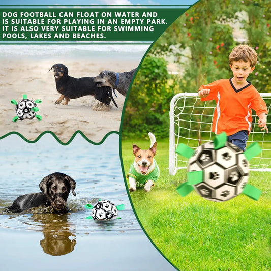 Interactive Dog Football Toy – Durable Training Ball with Grab Tabs