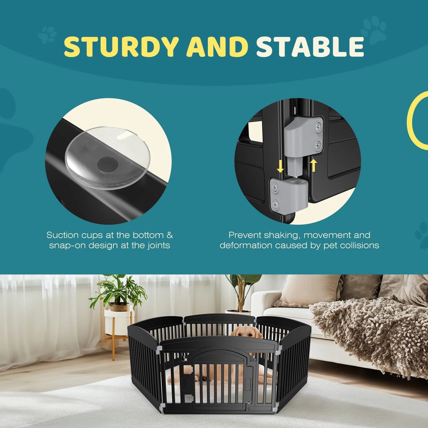 Portable Dog Playpen – 6‑Panel Expandable 24" Pet Fence (Indoor/Outdoor)
