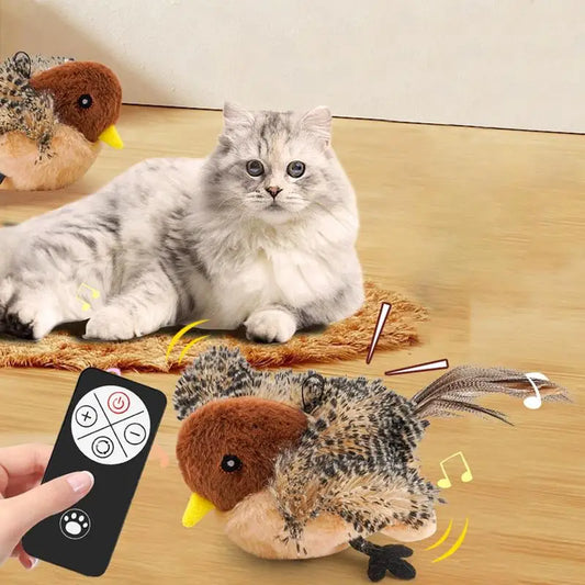 Flapping Bird Cat Toy – USB‑Rechargeable, Touch‑Activated Interactive Play