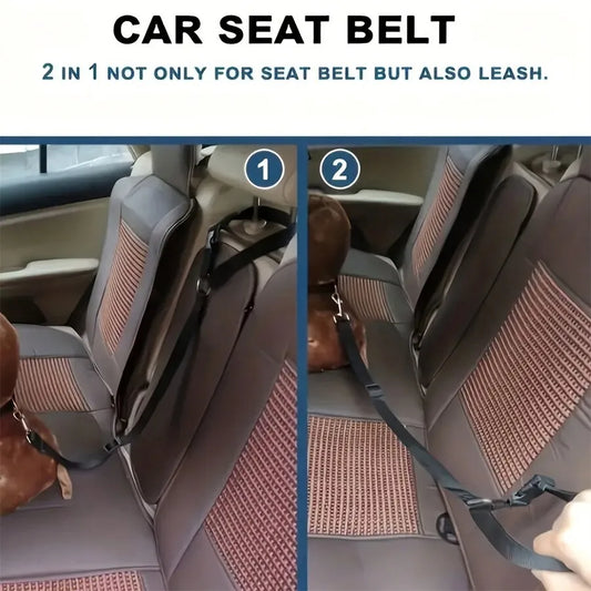 1pc Car Belt, Dog Cat Car Leash, Retractable Backseat Tether