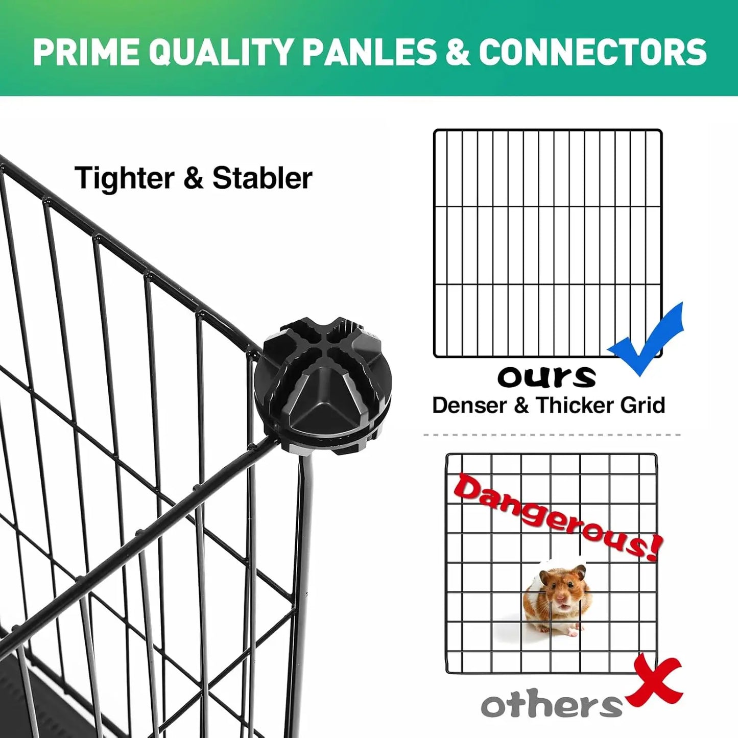 41-Panel Small Animal Playpen with 2 Doors, 35.4x23.6x23.6 Inches,