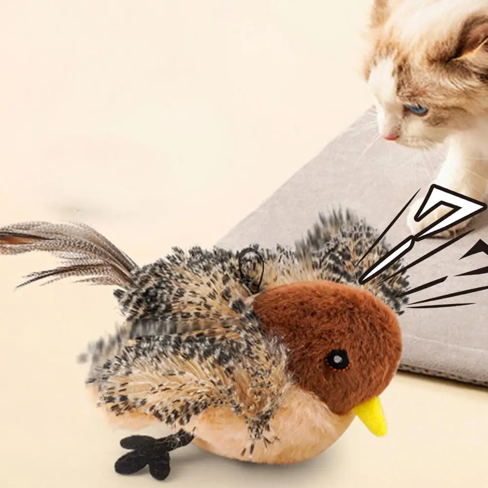 Flapping Bird Cat Toy – USB‑Rechargeable, Touch‑Activated Interactive Play