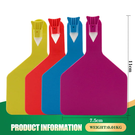 50/100 Pcs Cow Ear Tags11x7.5cm Eight Different Colors Blank