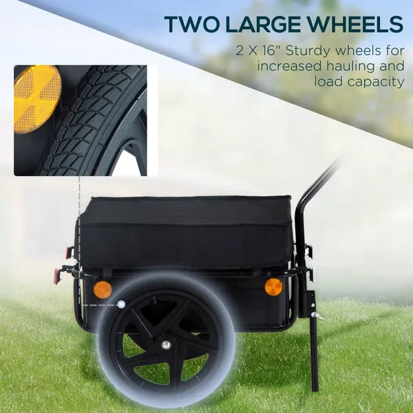 Bicycle Cargo Trailer with Removable Box and Waterproof Cover