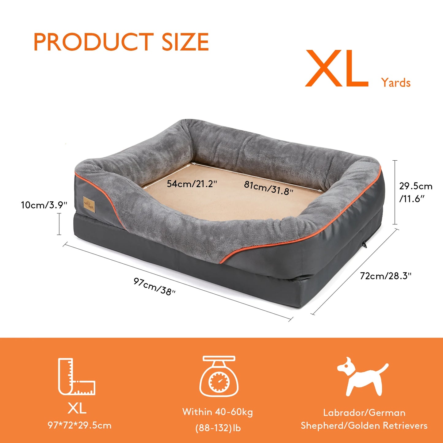 Large Dog waterproof Bed Comfortable Anti Allergy Washable