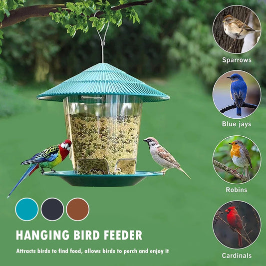 Bird Feeder Automatic Foot Feeding Hanging Dispenser