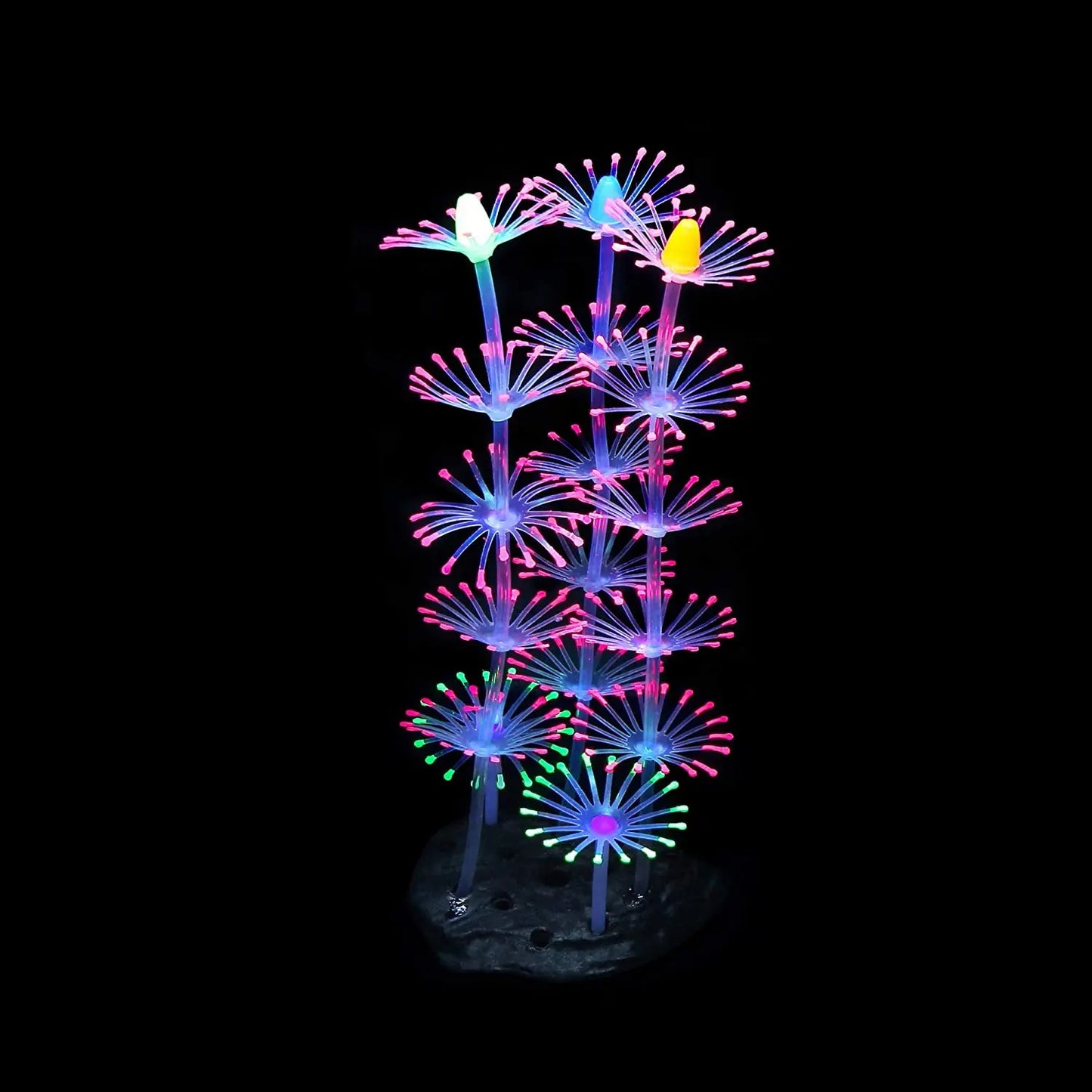 Glowing Silicone Coral Aquarium Decor with Suction Cups