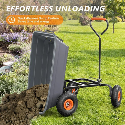 Dump Cart Wagon, 600LBS Quick-Release