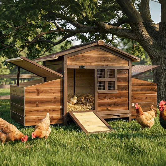 Wooden Chicken Coop with 2 Nesting Boxes