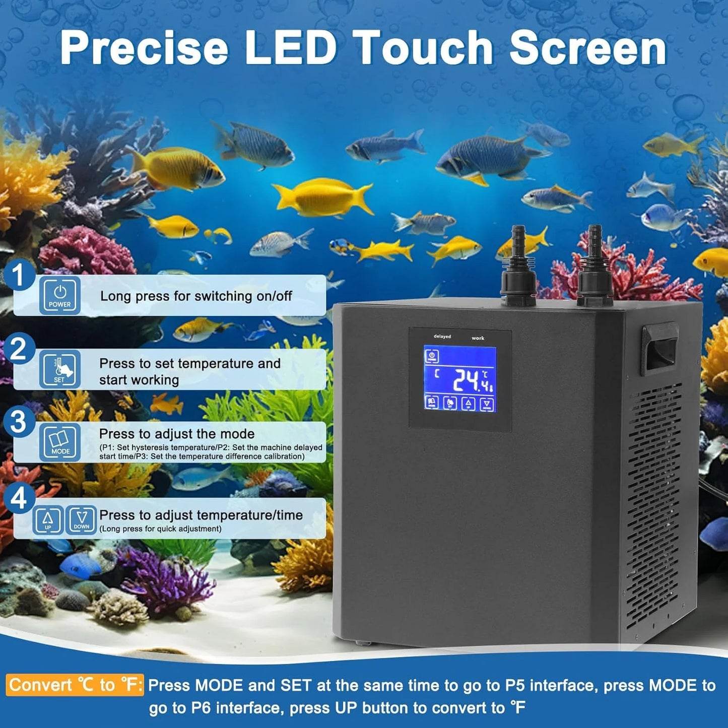 Aquarium Chiller for Fish Tank 79Gal Hydroponic with Remote Control