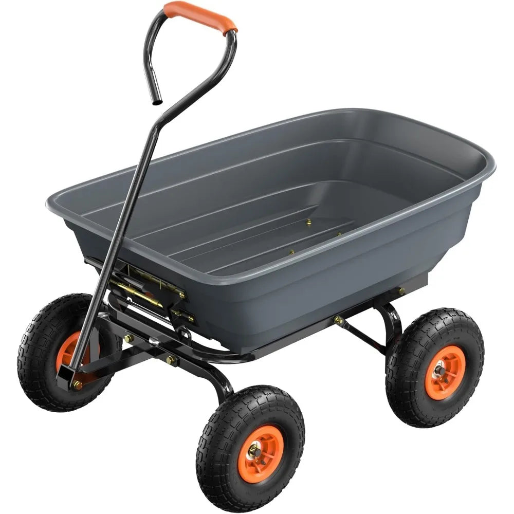 Dump Cart Wagon, 600LBS Quick-Release