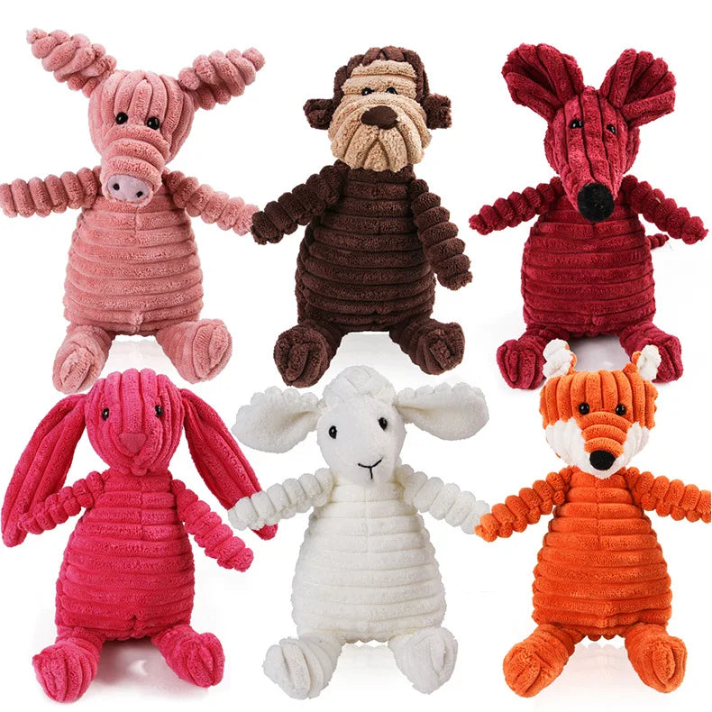 Dog Molar Toy Vent Training Corduroy Monkey Pig Voice Tooth Cleaning