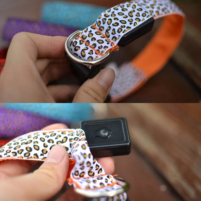 Leopard LED Dog Collar Luminous Adjustable Glowing Collar