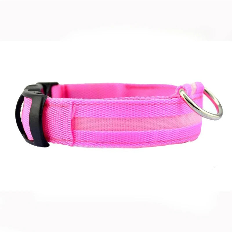 Leopard LED Dog Collar Luminous Adjustable Glowing Collar