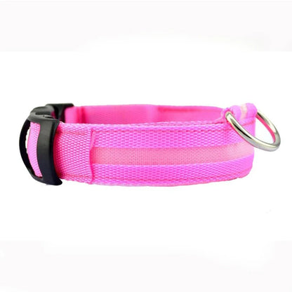 Leopard LED Dog Collar Luminous Adjustable Glowing Collar