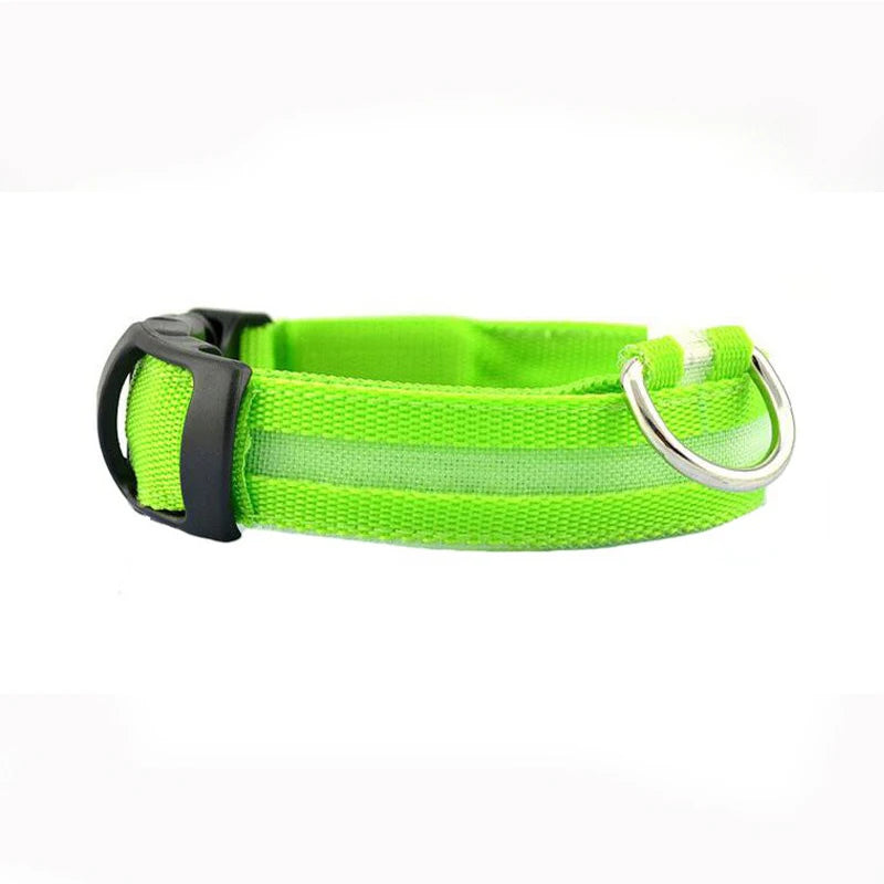 Leopard LED Dog Collar Luminous Adjustable Glowing Collar