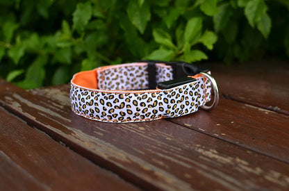 Leopard LED Dog Collar Luminous Adjustable Glowing Collar