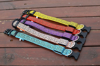 Leopard LED Dog Collar Luminous Adjustable Glowing Collar