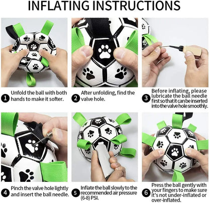 Dog Toy Interactive Pet Football Toys with Grab Tabs