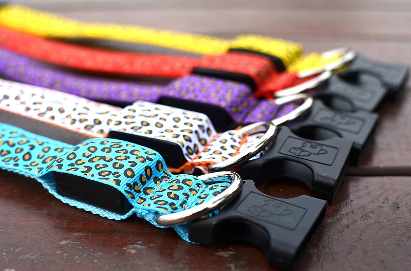 Leopard LED Dog Collar Luminous Adjustable Glowing Collar