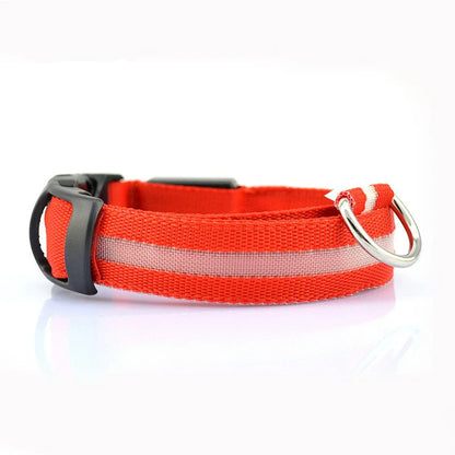 Leopard LED Dog Collar Luminous Adjustable Glowing Collar