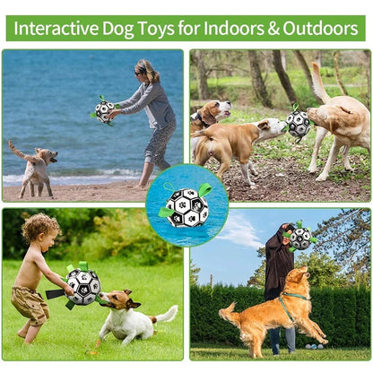 Dog Toy Interactive Pet Football Toys with Grab Tabs