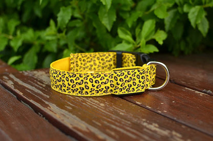Leopard LED Dog Collar Luminous Adjustable Glowing Collar