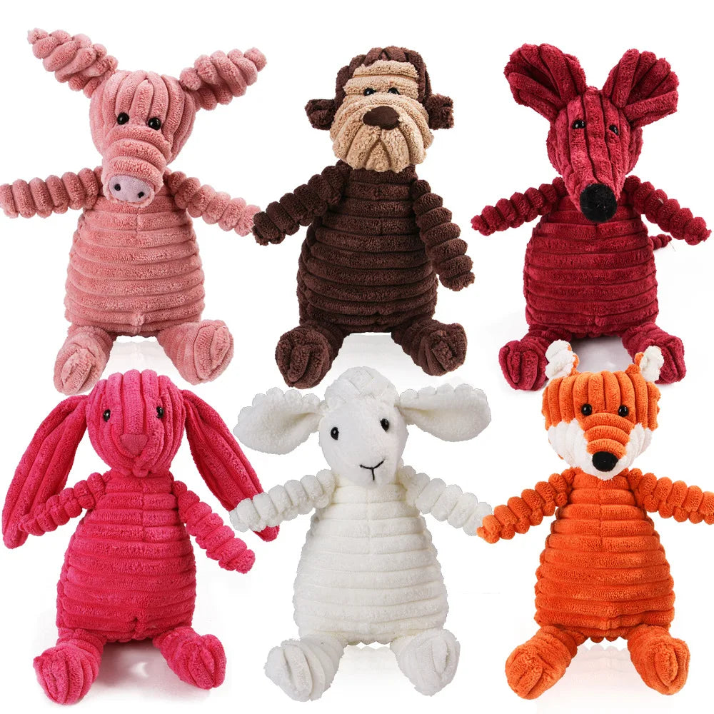 Dog Molar Toy Vent Training Corduroy Monkey Pig Voice Tooth Cleaning