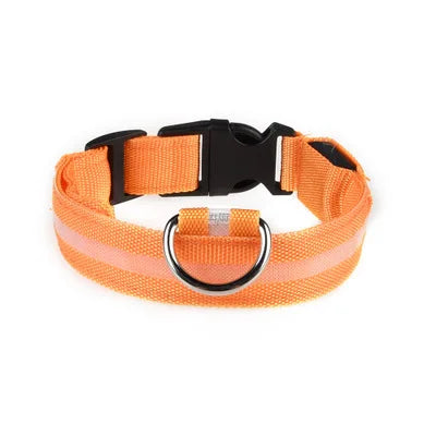 Leopard LED Dog Collar Luminous Adjustable Glowing Collar