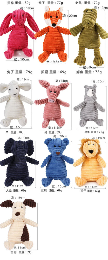 Dog Molar Toy Vent Training Corduroy Monkey Pig Voice Tooth Cleaning