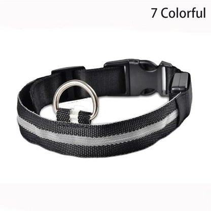 Leopard LED Dog Collar Luminous Adjustable Glowing Collar