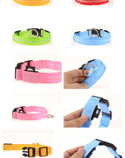 Leopard LED Dog Collar Luminous Adjustable Glowing Collar