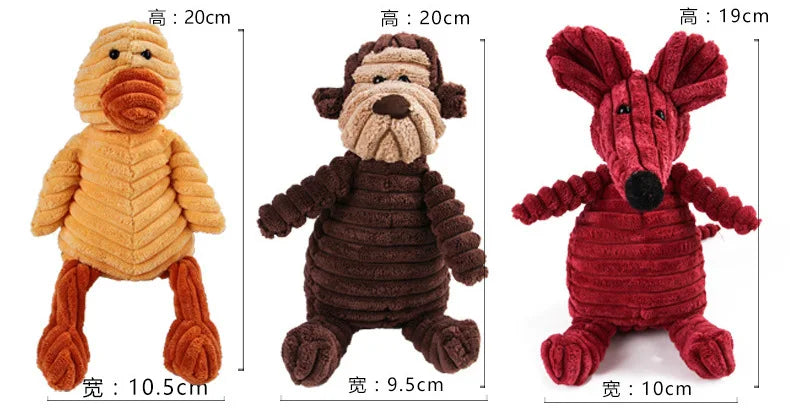Dog Molar Toy Vent Training Corduroy Monkey Pig Voice Tooth Cleaning