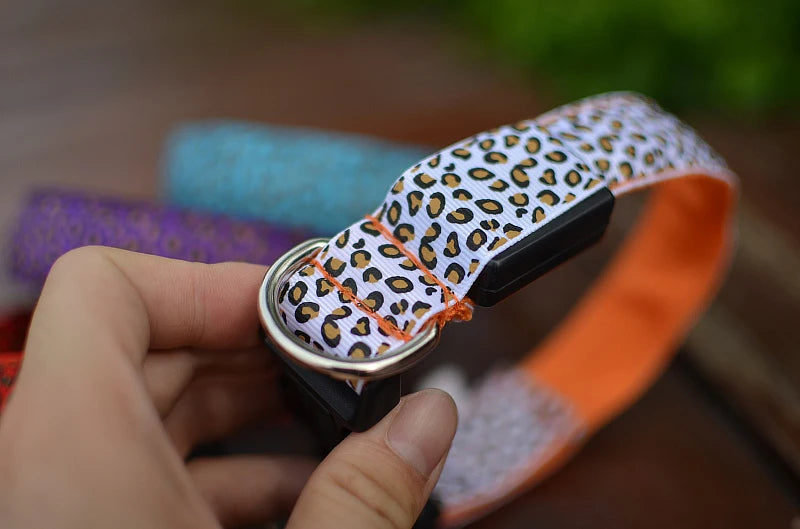 Leopard LED Dog Collar Luminous Adjustable Glowing Collar