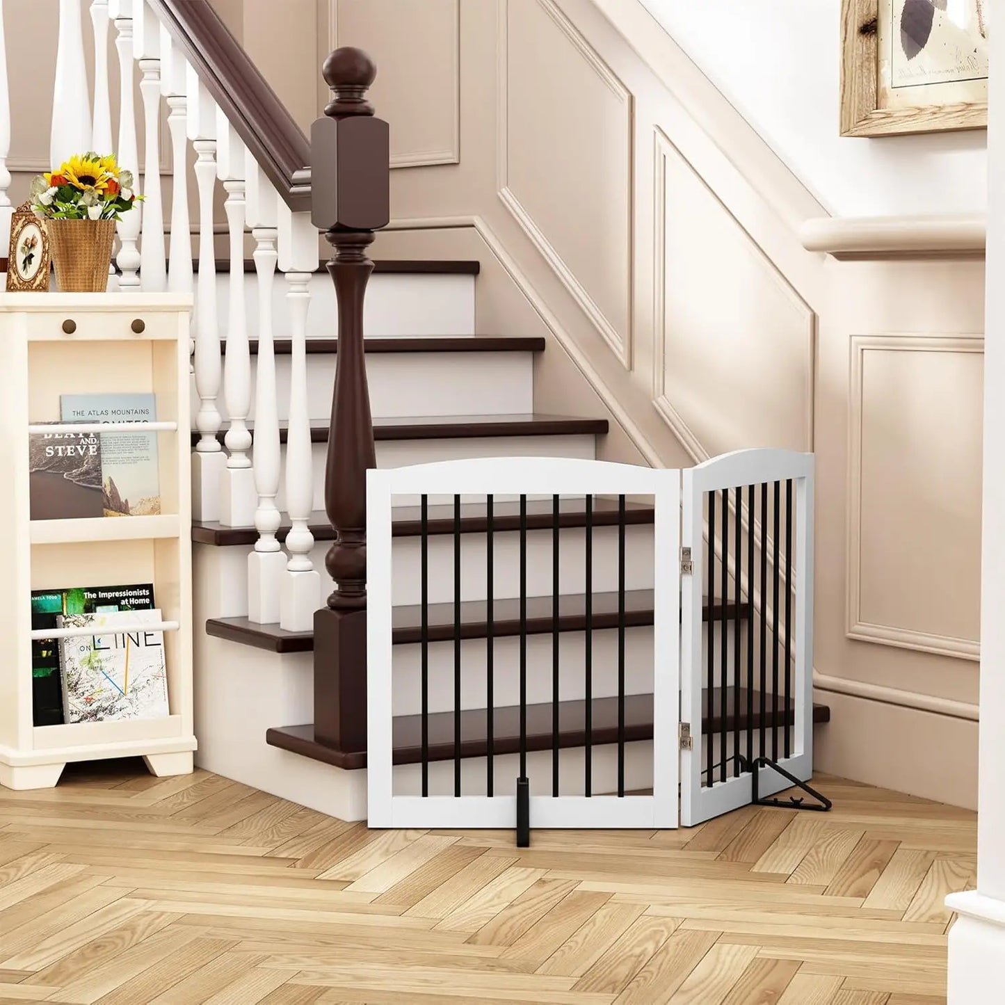 Pet Gate Support Feet Set of 2, Adjustable for Extra Wide Foldable Dog Gates,