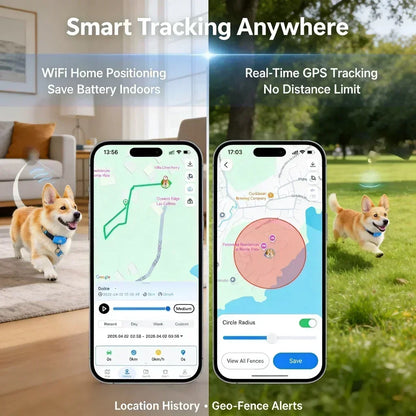 GPS Pet Tracker 4G Built-in SIM with Real-Time WiFi  Plan Required