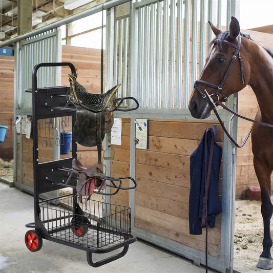 Portable Saddle Stand with Wheels,Heavy Duty
