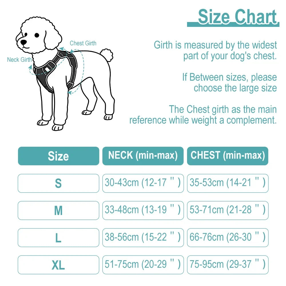 Pet Reflective Nylon Dog Collars Harness Vests Leash Adjustable