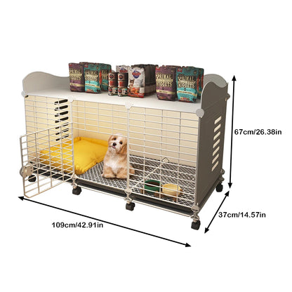 Kennel with Wheels & Tray Indoor  Wired Cage  Small/Medium dog