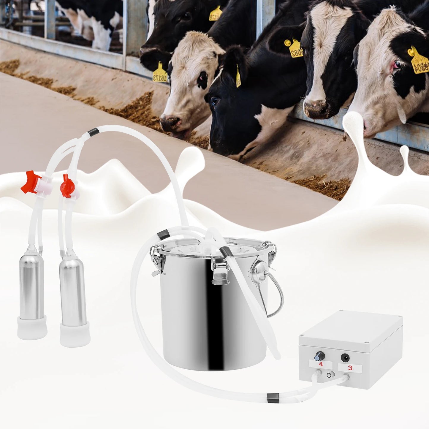 5L/10L Electric Cow Milking Machine Speed Pulsating Vacuum Pump