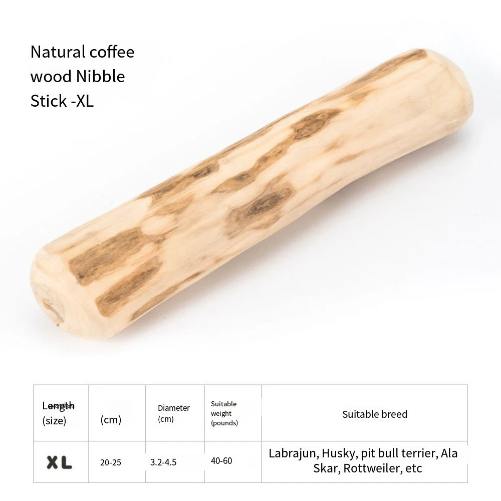 Coffee‑Shaped Wooden Dog Chew Toy – Durable Natural Wood for Tooth Pressure Relief