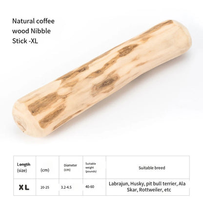 Coffee‑Shaped Wooden Dog Chew Toy – Durable Natural Wood for Tooth Pressure Relief