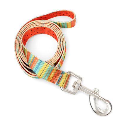 Colorful Silk-Print Cat & Dogs Lead Rope Fashion Nylon Dog Leashes