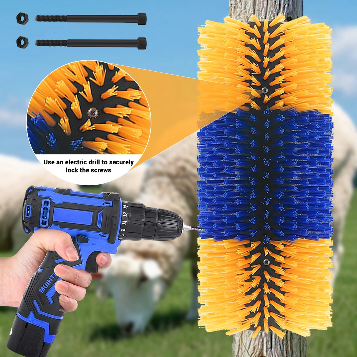 Livestock Scratch Brushes, Full Massage Grooming Brush Kit,