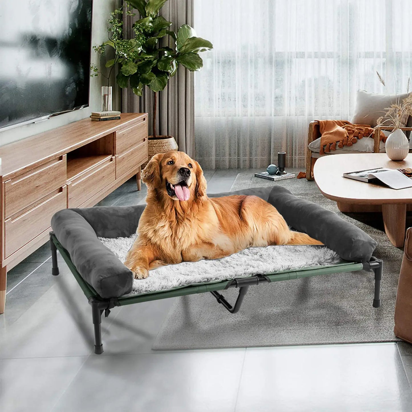 Bed for Dogs and Cats Indoor Outdoor Elevated Pet Lounger L XL 2XL