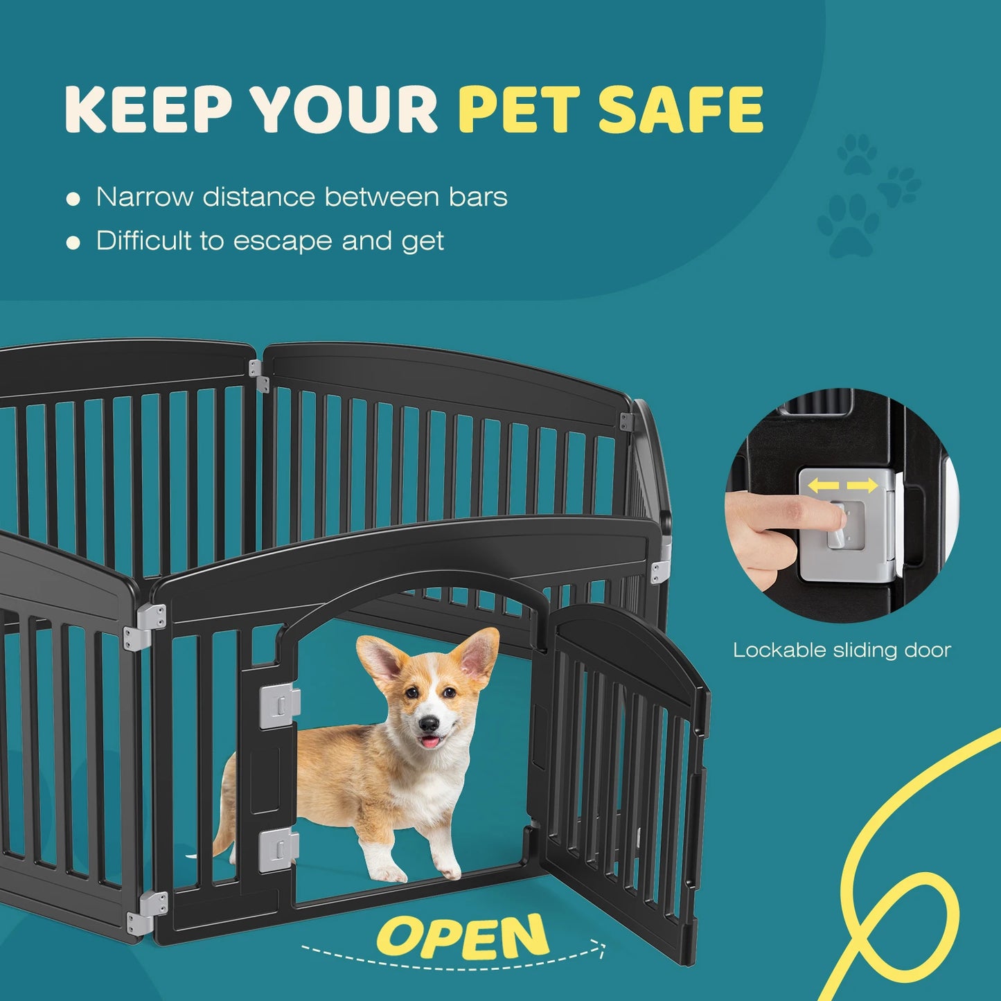 Portable Plastic Dog Playpen 6 Panel 24IN Expandable