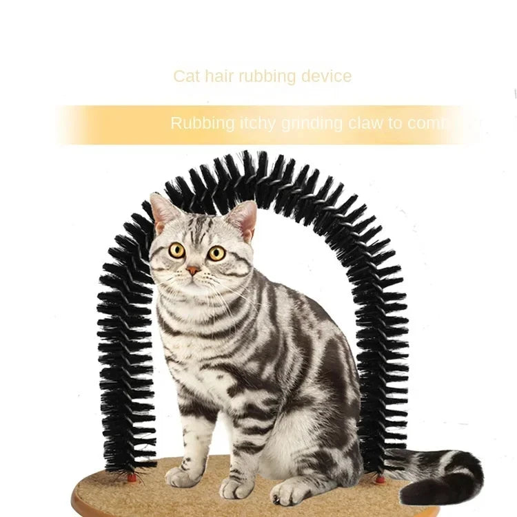 Cat Toy Arch Self Groom Feline with A Massage Brush