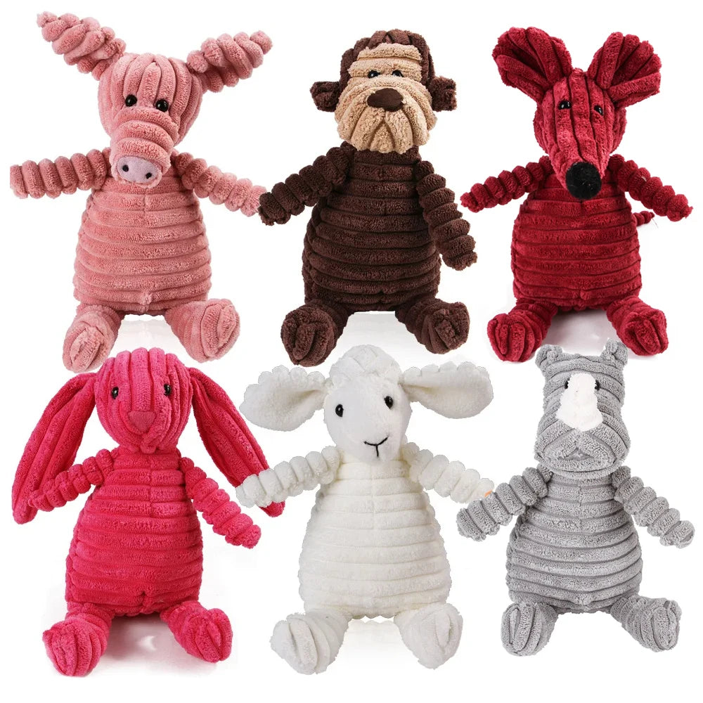 Dog Molar Toy Vent Training Corduroy Monkey Pig Voice Tooth Cleaning