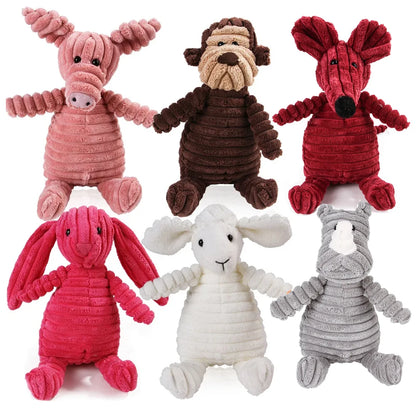 Dog Molar Toy Vent Training Corduroy Monkey Pig Voice Tooth Cleaning